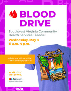 Southwest Virginia Community Health Systems Hosting Blood Drive at Tazewell Community Health Center