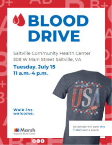 Southwest Virginia Community Health Systems Hosting Blood Drive at Saltville Community Health Center